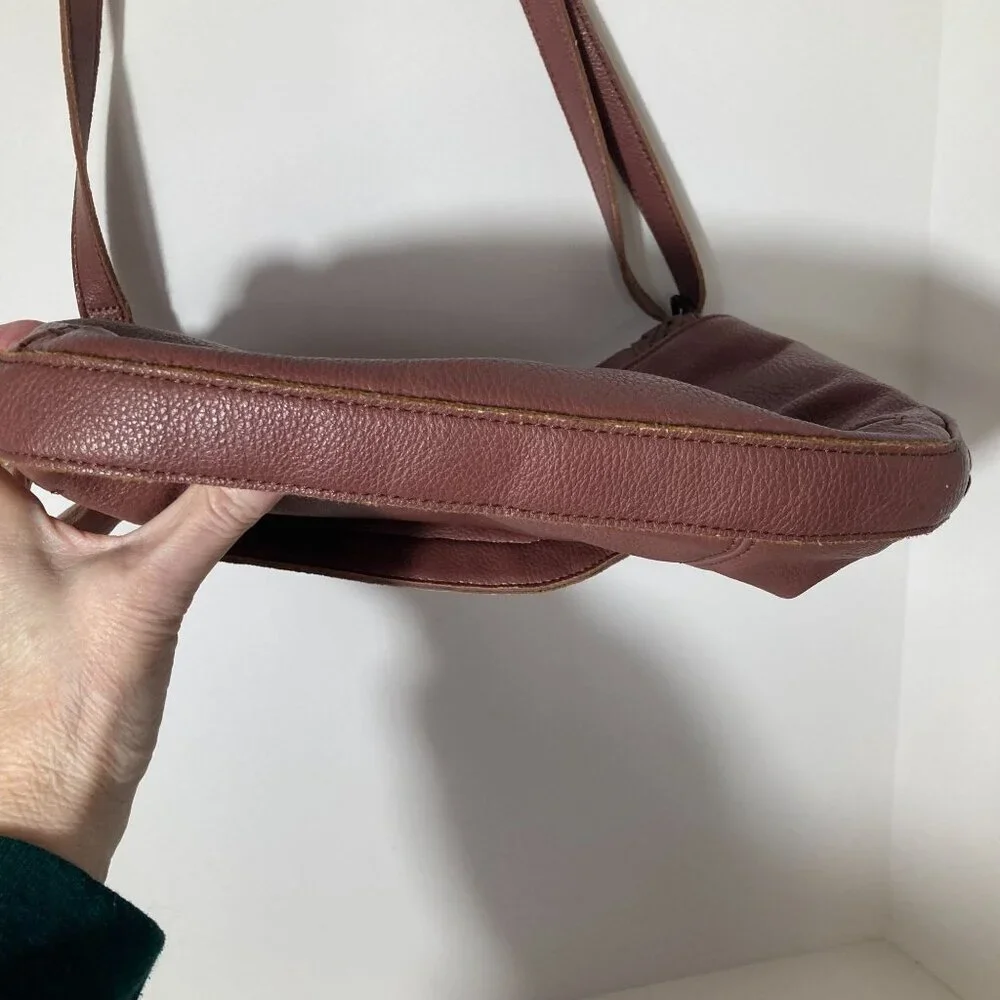 Womens Vegan Leather Chala Braided Boho Crossbody Purse Mauve Brown‎ 9 x 11